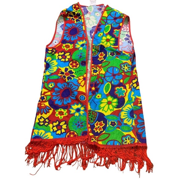 60S/70S 5 Piece HIPPIE Halloween DRESS UP/Costume White/Multi Size Medium - Picture 7 of 10